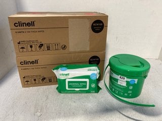 2 X BOXES OF CLINELL 100 PACK OF UNIVERSAL WIPES TO ALSO INCLUDE TUB OF CLINELL 225 PACK OF UNIVERSAL WIPES: LOCATION - F13