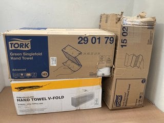 2 X BOXES OF TORK XPRESS MULTIFOLD HAND TOWELS TO ALSO INCLUDE BOX OF PURE CELLULOSE V-FOLD HAND TOWELS: LOCATION - F12