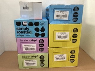 7 X ASSORTED BOXES OF CRISPS TO INCLUDE BOX OF SIMPLY ROASTED CRISPS IN SEA SALT - BBE: 05.12.2024: LOCATION - F12