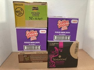 5 X ASSORTED BOXES OF CRISPS TO INCLUDE BOX OF WALKERS FRENCH FRIES CRISPS IN WORCESTER SAUCE FLAVOUR - BBE: 23.1.2024: LOCATION - F12