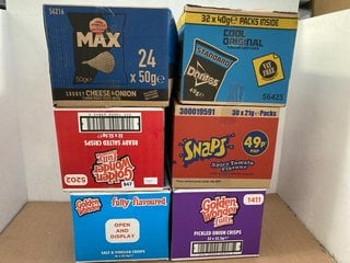 6 X ASSORTED BOXES OF CRISPS TO INCLUDE BOX OF 40G PACKS OF DORITOS IN COOL ORIGINAL FLAVOUR - BBE: 30.11.2024: LOCATION - F12