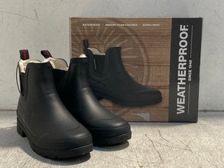 WEATHERPROOF WOMENS AVA ANKLE RUBBER BOOTS IN BLACK - SIZE UK 6: LOCATION - F11