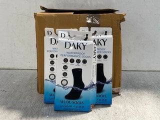 QTY OF DAKY WATERPROOF PERFORMANCE SOCKS IN BLACK IN VARIOUS SIZES: LOCATION - F11