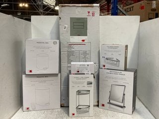 QTY OF ASSORTED JOHN LEWIS & PARTNERS BATHROOM ITEMS TO INCLUDE LUX SINGLE CORNER SHOWER BASKET IN CHROME: LOCATION - F8