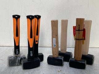 7 X ASSORTED WIDE HEAD HAMMERS: LOCATION - F7