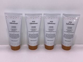 4 X EVO FABULOSO CARAMEL COLOUR BOOSTING HAIR TREATMENT - COMBINED RRP £104: LOCATION - TABLE 3