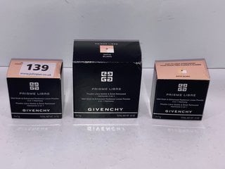 3 X GIVENCHY PRISME LIBRE LOOSE POWDER IN NUMBER 2 SATIN BLANC - COMBINED RRP £108: LOCATION - TABLE 3