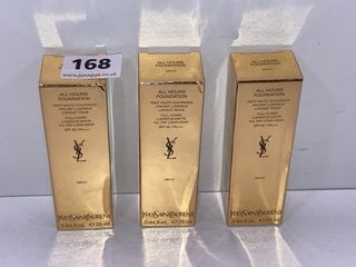 3 X YVES SAINT LAURENT ALL HOURS FOUNDATION IN THE SHADE MN10 - COMBINED RRP £120: LOCATION - TABLE 4