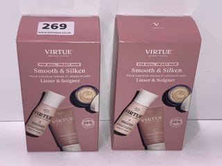 2 X VIRTUE SMOOTH DISCOVERY TRAVEL SIZED TRIO KIT - COMBINED RRP £91: LOCATION - TABLE 6