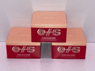 3 X ONE/SIZE ULTIMATE SETTING POWDER IN THE SHADE SWEET HONEY - COMBINED RRP £102: LOCATION - TABLE 6