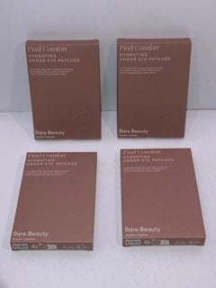 4 X RARE BEAUTY FIND COMFORT SET OF 8 HYDRATING UNDER EYE PATCHES - COMBINED RRP £100: LOCATION - TABLE 1