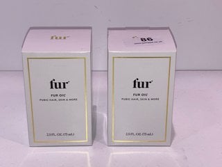 2 X FUR OIL 75ML MULTI - PURPOSE HAIR AND SKIN SOFTENING OIL - COMBINED RRP £104: LOCATION - TABLE 2