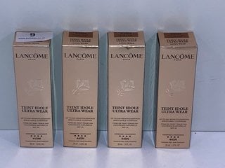 4 X LANCOME PARIS TEINT IDOLE ULTRA WEAR FOUNDATION IN SHADE 445N & 415W - COMBINED RRP £160: LOCATION - TABLE 1