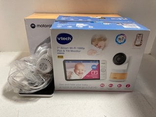 4 X ASSORTED BABY ITEMS TO INCLUDE MOTOROLA VM65X CONNECT 5.0" FULL HD WIFI VIDEO BABY MONITOR: LOCATION - AR1