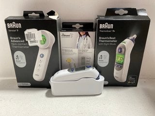 4 X ASSORTED HEALTH & BEAUTY ITEMS TO INCLUDE BRAUN THERMOSCAN EAR THERMOMETER: LOCATION - AR1