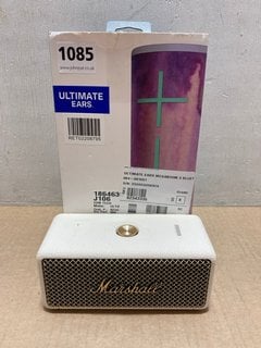 ULTIMATE EARS MEGABOOM 3 BLUETOOTH PORTABLE SPEAKER TO ALSO INCLUDE MARSHALL EMBERTON II PORTABLE SPEAKER: LOCATION - AR5