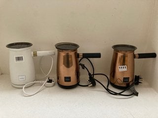 3 X HOTEL CHOCOLAT VELVETISER HOT CHOCOLATE MAKERS IN COPPER/CREAM: LOCATION - AR7