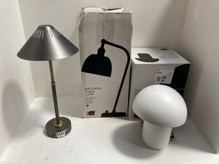 4 X ASSORTED JOHN LEWIS & PARTNERS LIGHTS TO INCLUDE BALDWIN TABLE LAMP: LOCATION - AR9