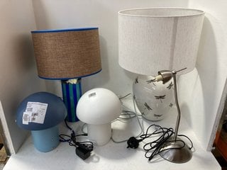 5 X ASSORTED JOHN LEWIS & PARTNERS LIGHTS TO INCLUDE MATTHEW WILLIAMSON CANDY STRIPE TABLE LAMP: LOCATION - AR12