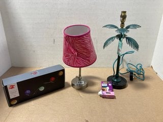 4 X ASSORTED LIGHTING ITEMS TO INCLUDE MATTHEW WILLIAMSON PALM TREE TABLE LAMP: LOCATION - AR13