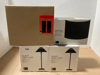 4 X ASSORTED JOHN LEWIS & PARTNERS LIGHTS TO INCLUDE 2 X TALBOT TABLE LAMPS: LOCATION - AR14