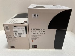 JOHN LEWIS & PARTNERS MUSHROOM LED TOUCH TABLE LAMP TO ALSO INCLUDE JOHN LEWIS & PARTNERS SAMANTHA WALL LIGHT: LOCATION - BR8