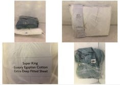 2 X ASSORTED JOHN LEWIS BEDDING TO INCLUDE SOFT & SILKY SUPER KING LUXURY EGYPTIAN COTTON EXTRA DEEP FITTED CREAM