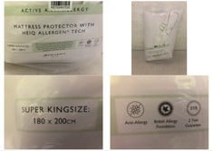 JOHN LEWIS ACTIVE ANTI-ALLERGY MATTRESS PROTECTOR WITH HEIQ ALLERGEN TECH SUPER KING SIZE WHITE