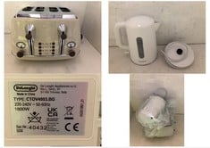 DELONGHI 4-SLICE TOASTER CREAM TO INCLUDE KENWOOD WHITE KETTLE