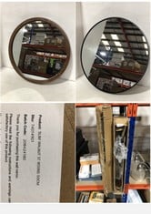 JOHN LEWIS ANYDAY THIN BLACK EDGE AL ROUND MIRROR 65CM TO INCLUDE JOHN LEWIS SLIM WALNUT ST ROUND MIRROR 50CM