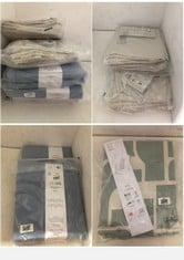 5 X ASSORTED BEDDING ITEMS TO INCLUDE WASH COTTON DOUBLE FLAT SHEET IN BLUE