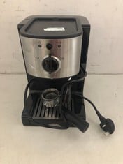 JOHN LEWIS COFFEE MACHINE IN BLACK AND SILVER