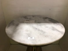 GREY MARBLE TOP SIDE TABLE WITH GOLD BASE