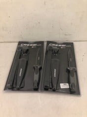 2 X CRESSI KNIFE FINISHER BLACK/SILVER 127CM