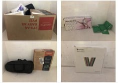 BOX OF ASSORTED ITEMS TO INCLUDE GRUNDIG IONIC TOUCH CONTROL HAIR DRYER