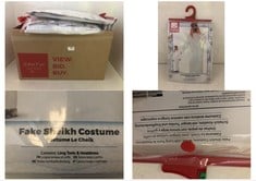 BOX OF SMIFFYS FAKE SHEIKH COSTUMES WHITE SIZE M