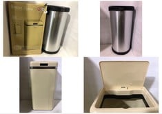 SWAN RETRO CREAM 45L SQUARE SENSOR BIN TO INCLUDE CURVER DECO BIN STAINLESS STEEL