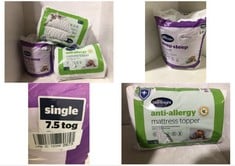 3 X ASSORTED SILENTNIGHT BEDDING TO INCLUDE ANTI-ALLERGY SINGLE MATTRESS TOPPER