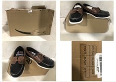 7 X MIXIN BOYS BOAT SHOES BLACK/TAN SIZE 3