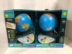 2 X CLEMENTONI EXPLORE THE WORLD LUMINOUS ARCH EDUCATIONAL TALKING GLOBE TOTAL RRP- £200