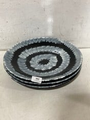 3 X LARGE ROUND PLATTER APPROX 36CM BLACK/WHITE