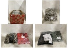 BOX OF ASSORTED ADULT CLOTHING TO INCLUDE RIVER ISLAND DENIM JEANS LEOPARD PRINT SIZE 16