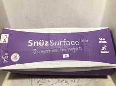 SNUZ SURFACE DUO COT MATTRESS ONE MATTRESS TWO SUPPORT COT 120 X 60 X 11CM RRP- £140