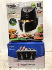 TOWER VORTX 4.3 LITRE AIR FRYER TO INCLUDE RUSSELL HOBBS INSPIRE 4-SLICE TOASTER