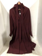 RALPH LAUREN BELTED LONG SLEEVE MAXI DRESS SIZE 12 PLUM RRP- £259