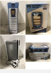 3 X ASSORTED HEATERS TO INCLUDE CUQOO HALOGEN HEATER 400/800/1200W