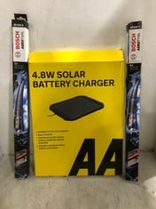 3 X ASSORTED CAR ITEMS TO INCLUDE 4.8W SOLAR BATTERY CHARGER