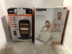 MONOGRAM BY BEURER KOMFORT FULLY FITTED HEATED MATTRESS COVER DOUBLE SIZE TO INCLUDE PIFCO HALOGEN HEATER 1.2KW