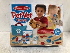 3 X ASSORTED KIDS TOYS TO INCLUDE MELISSA & DOUG PET VET PLAYSET