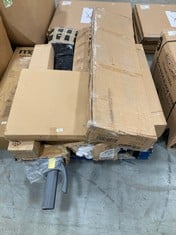 PALLET OF ASSORTED ITEMS TO INCLUDE LARGE GREY PARASOL (KERBSIDE PALLET DELIVERY)